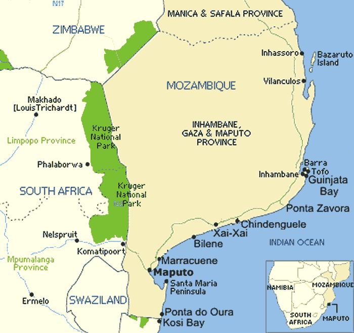 Southern Mozambique, Map