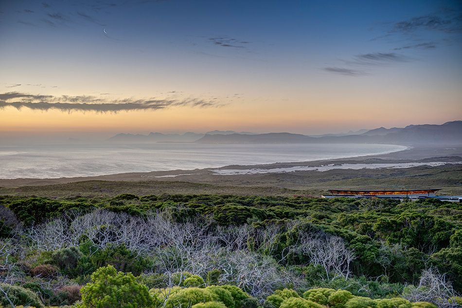 view over the fynbos and ocean from Grootbos seen on this luxury South Africa safari