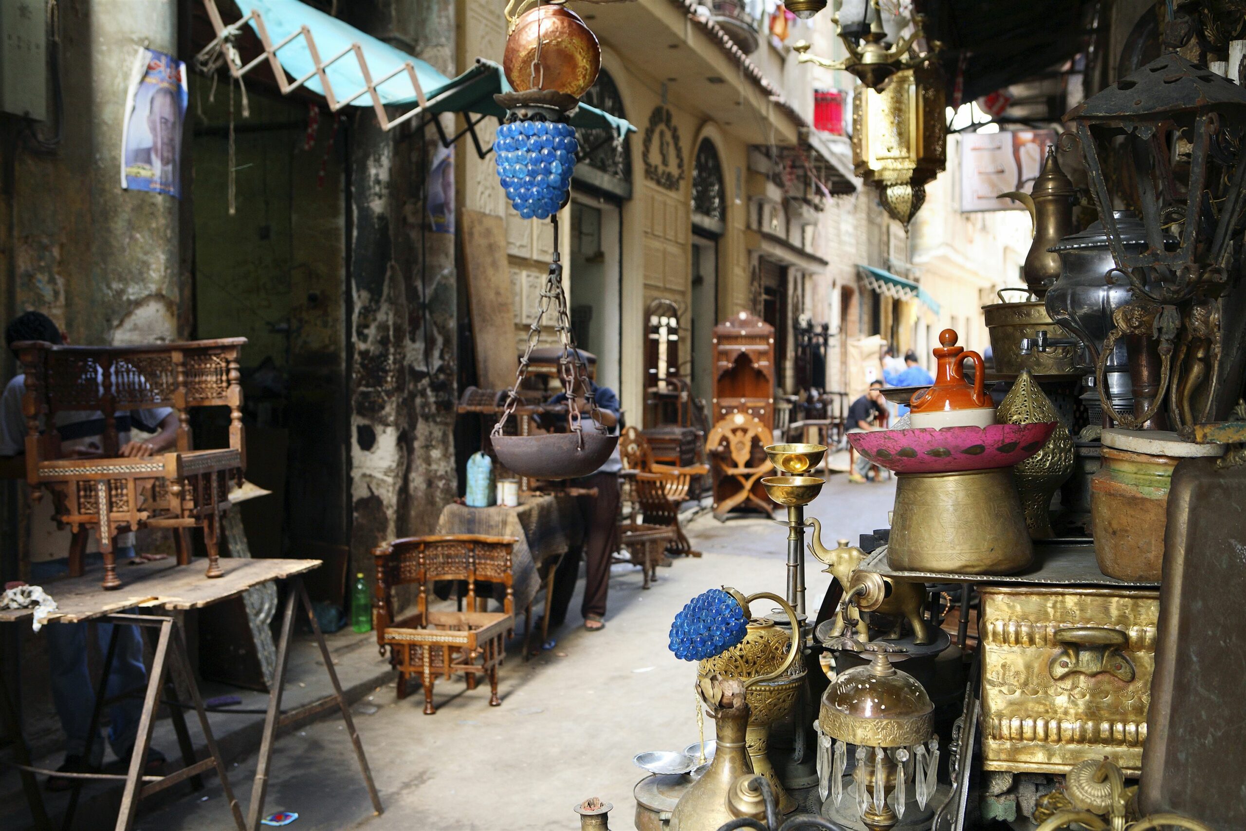 Souk with wares to sell in Cairo