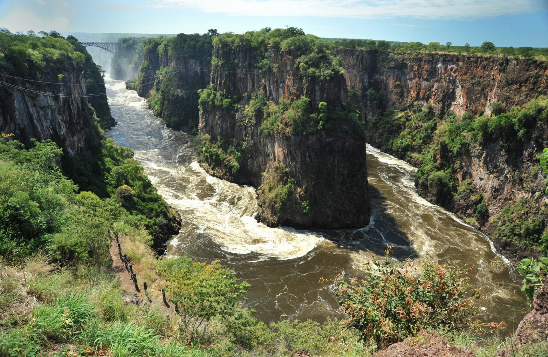 view into the Batoka Gorge of Victoria Falls on best kenya safari