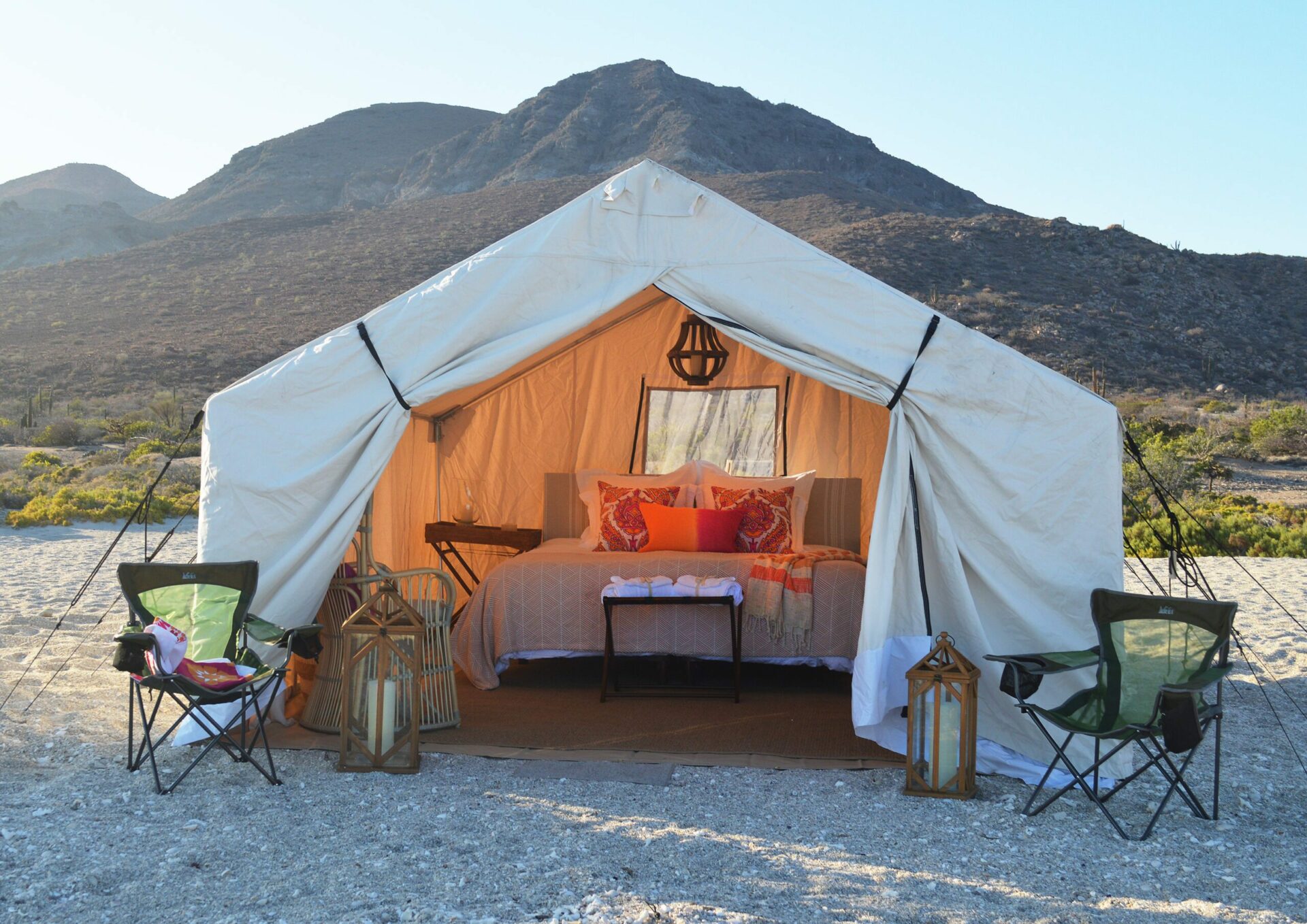 mexico safari style luxury tent on beach