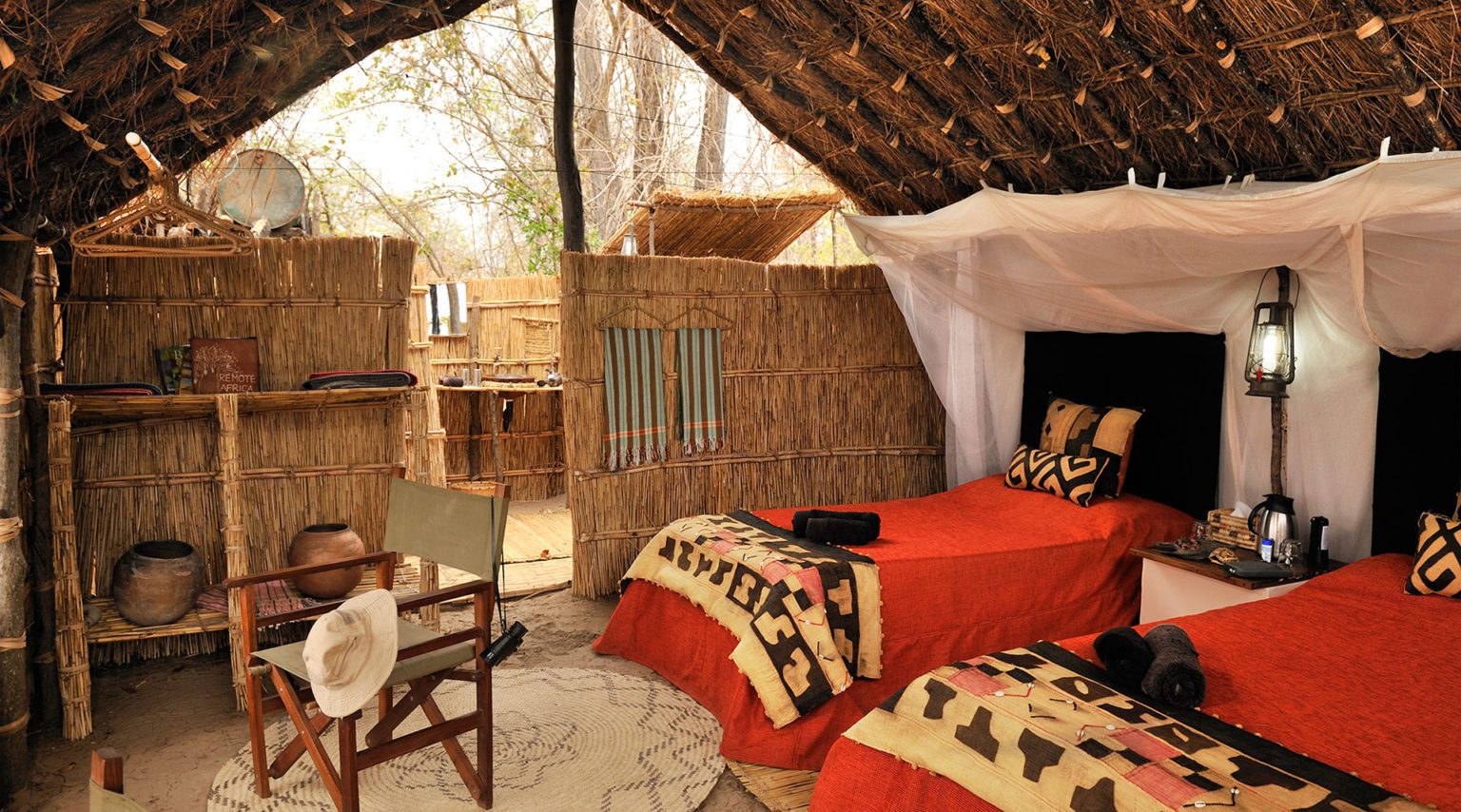 guest room in Mwaleshi Camp on remote Zambia safari