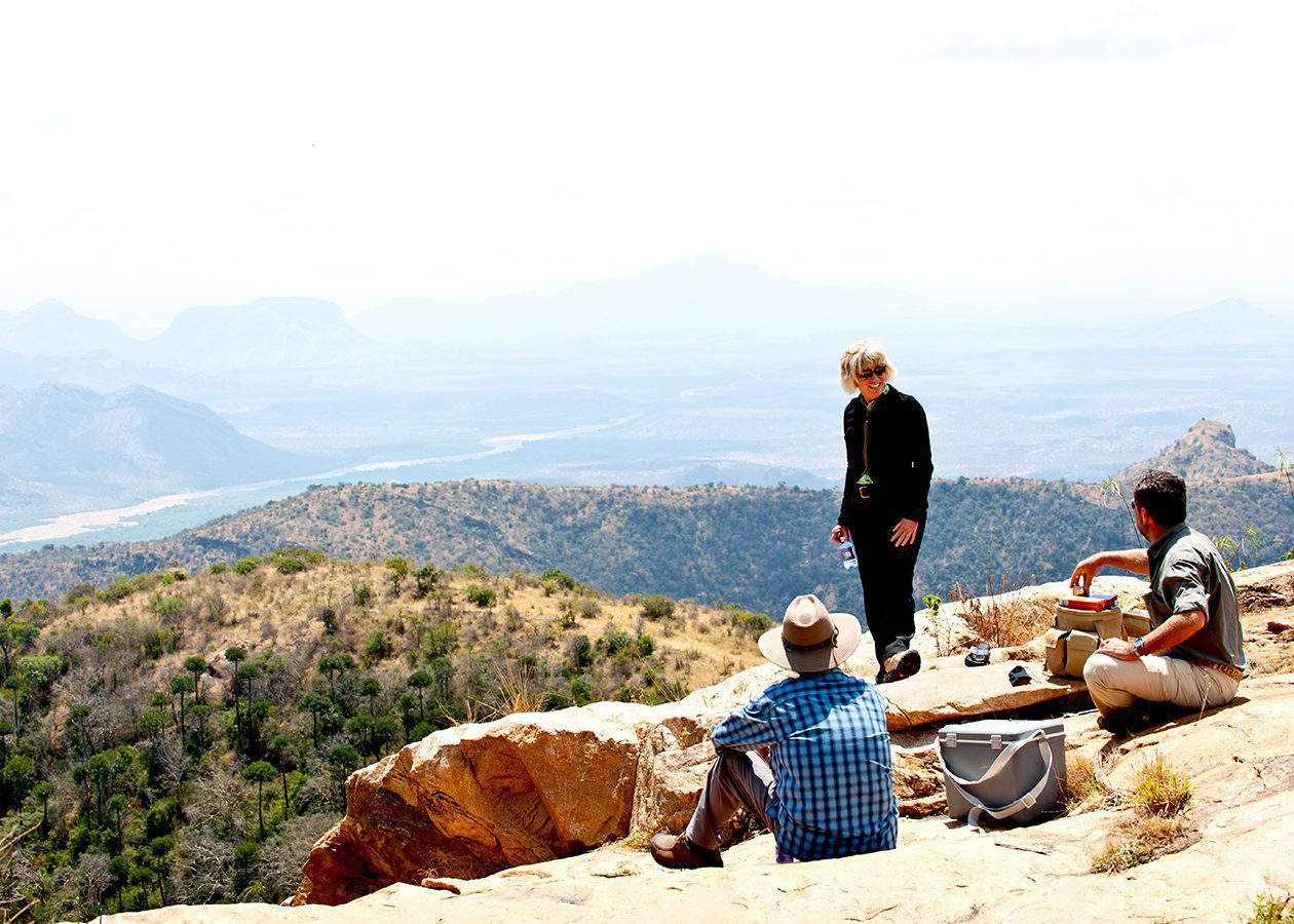 Kenya by Helicopter, Group of People Hiking