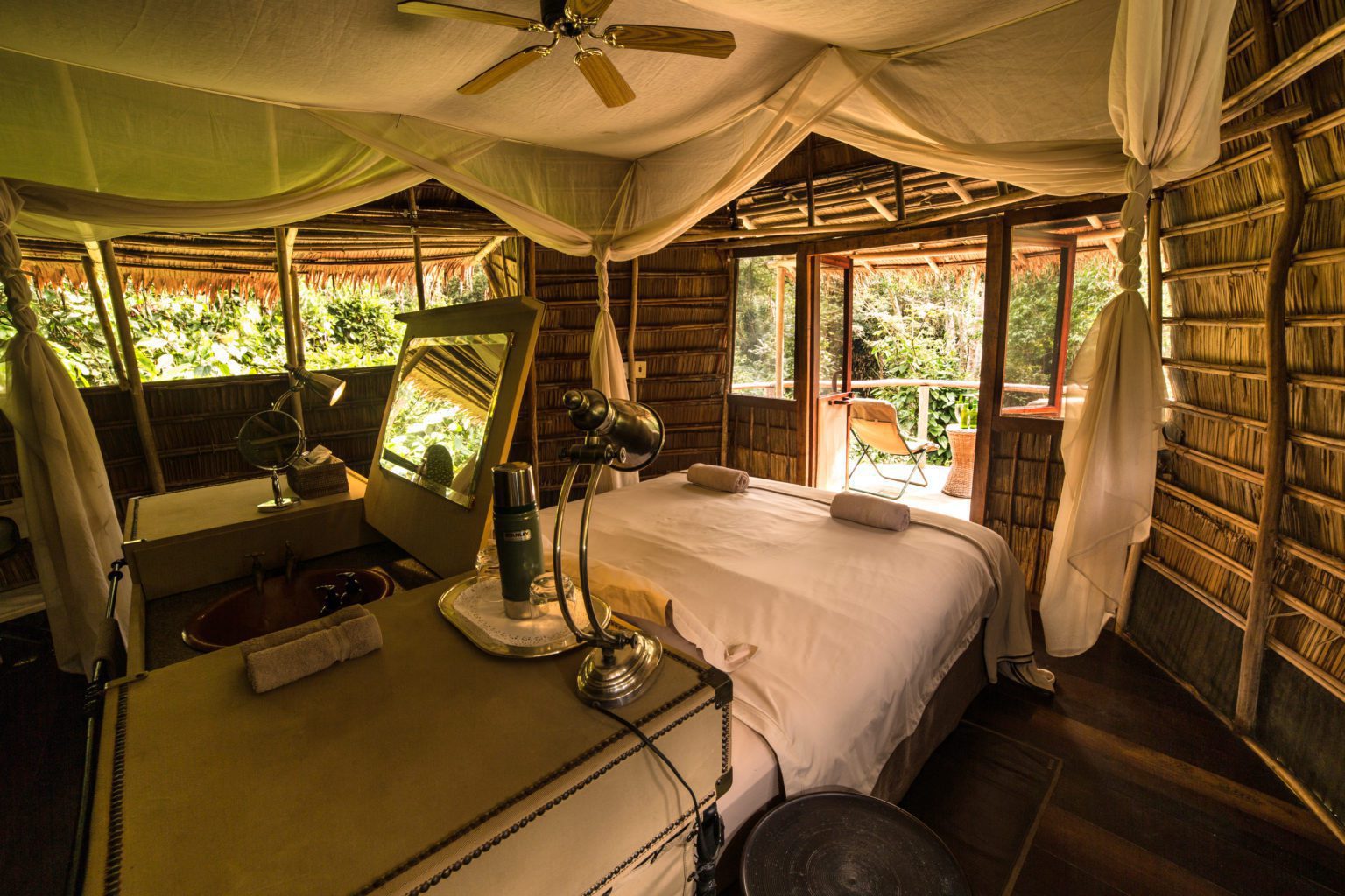Congo Basin safari Ngaga Camp interior view of room