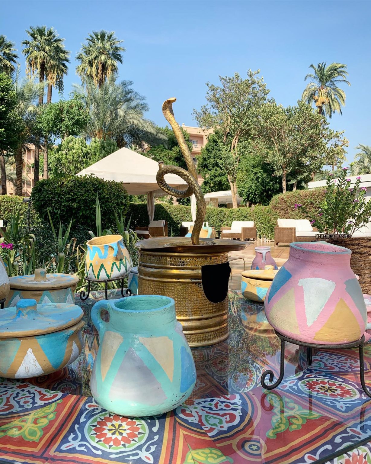 Local art and ceramics at Winter Palace Hotel Luxor