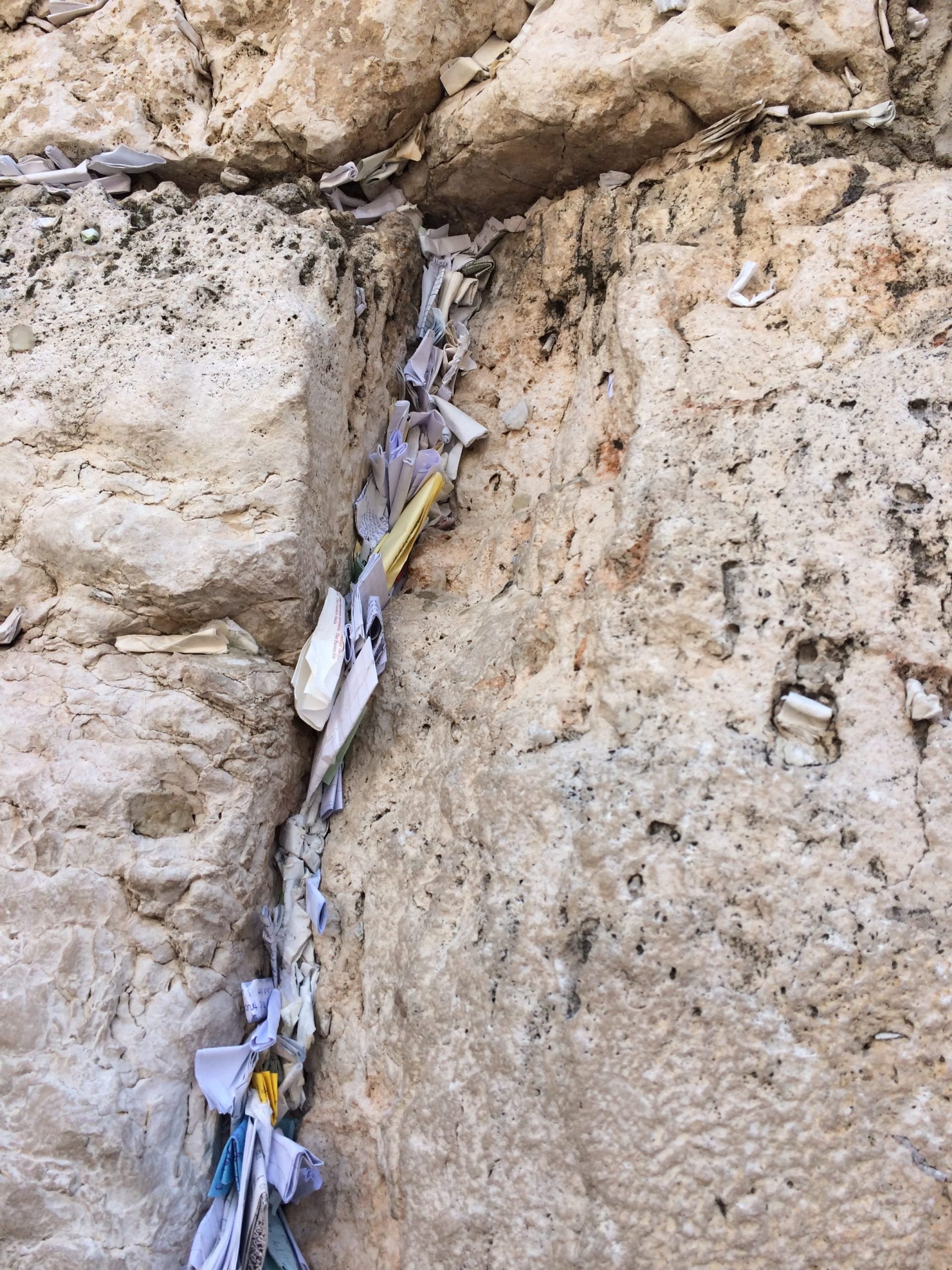 Notes and prayers in Western Wall in Jerusalem