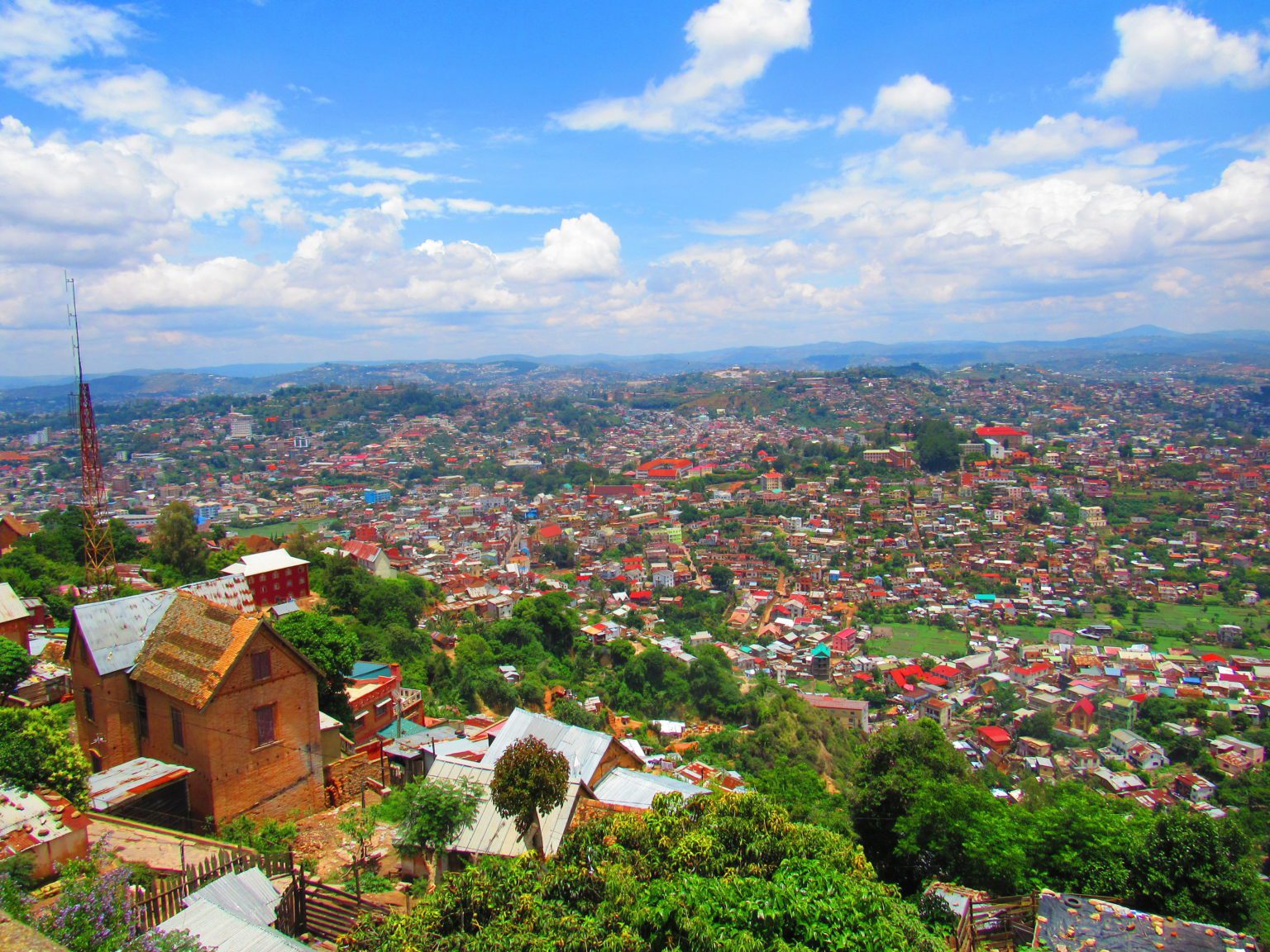 View over the city of Antananarivo on sunny day