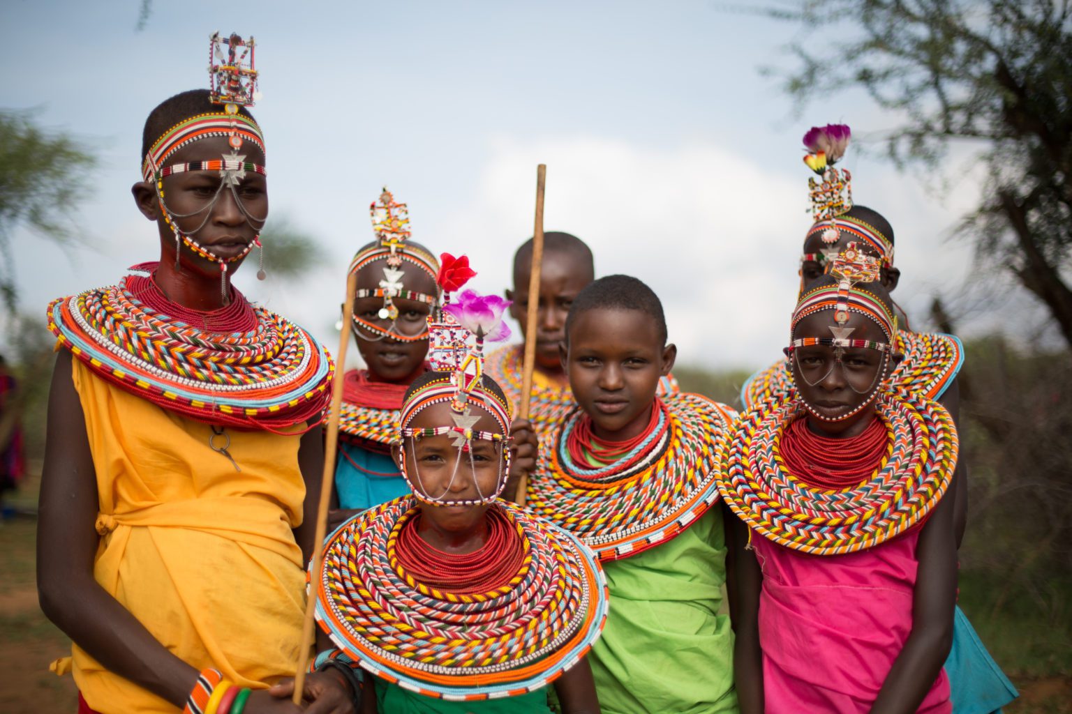 Samburu children in traditional attire