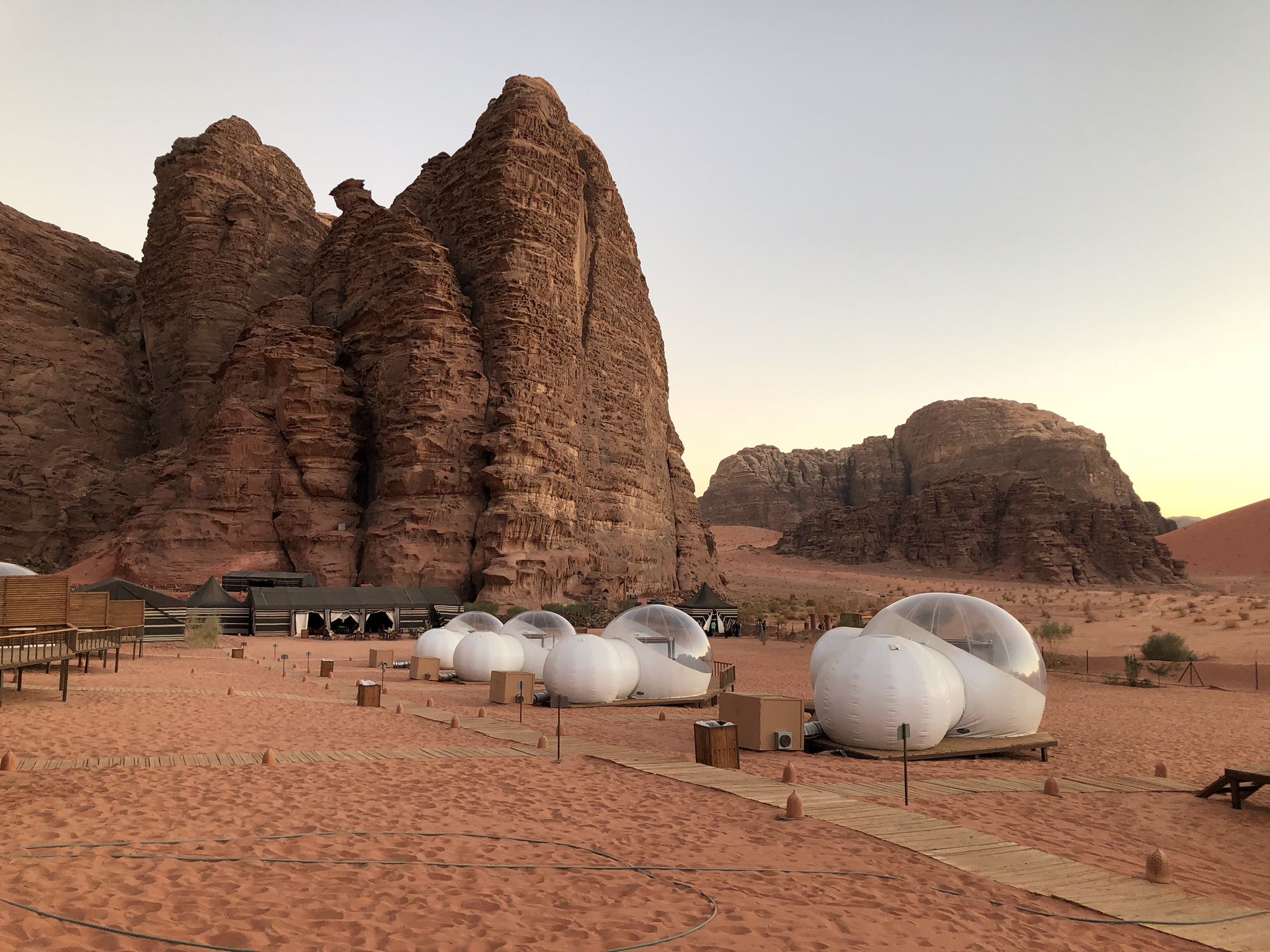 unique hotel features bubble pods in North Africa