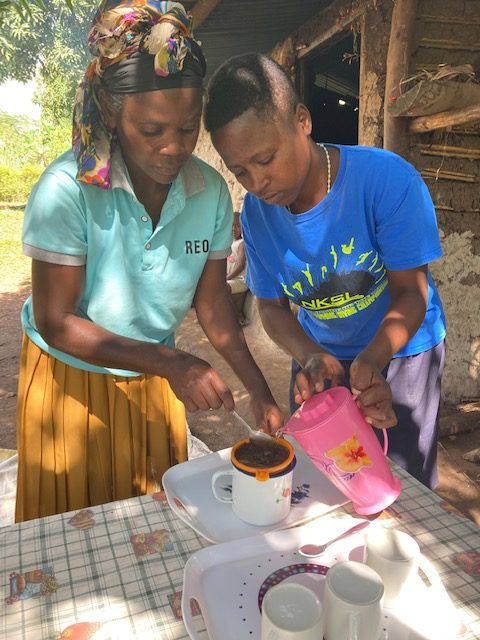 making traditional Ugandan coffee