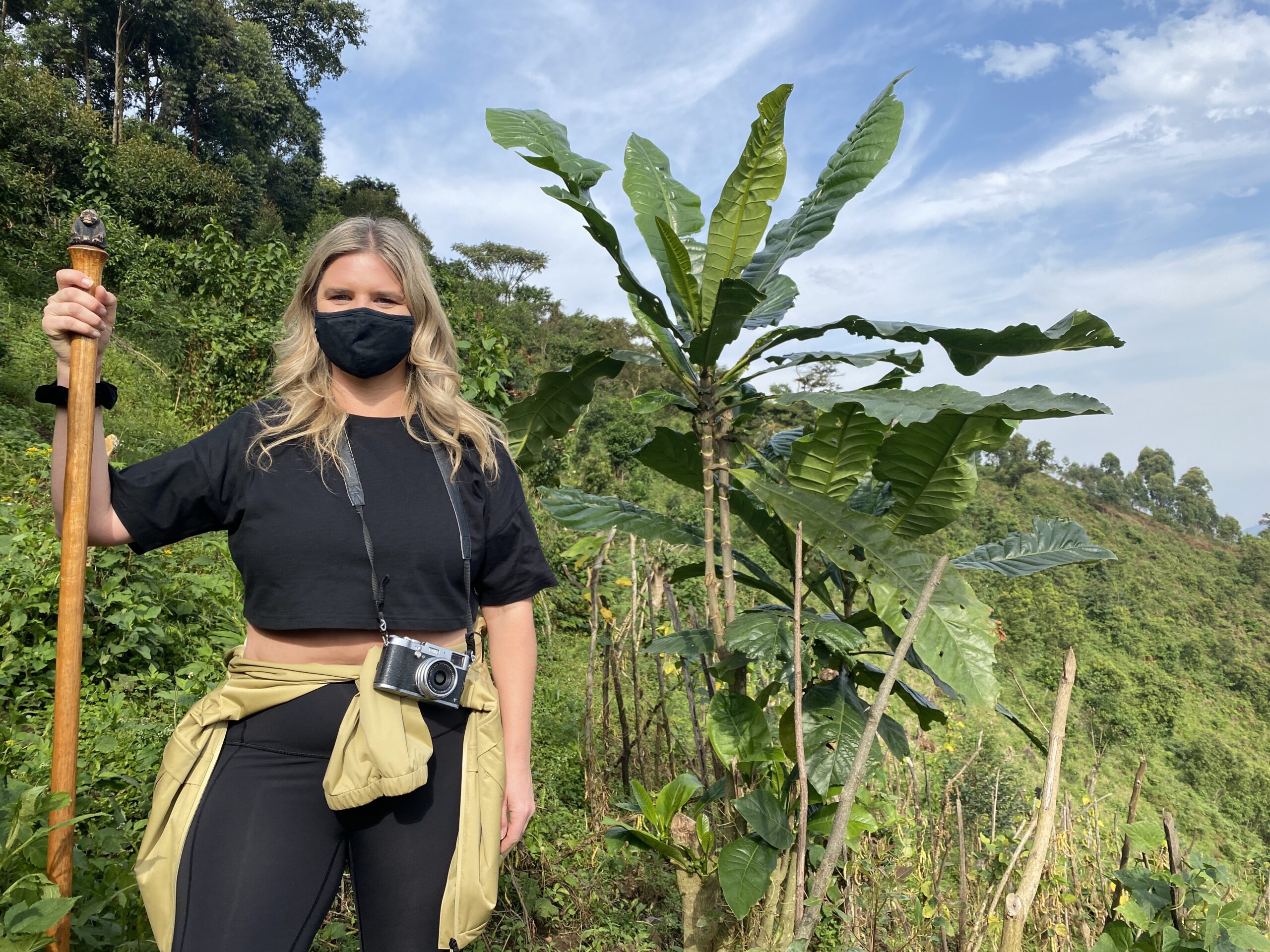 Alicia-Rae gorilla trekking in Uganda during the pandemic