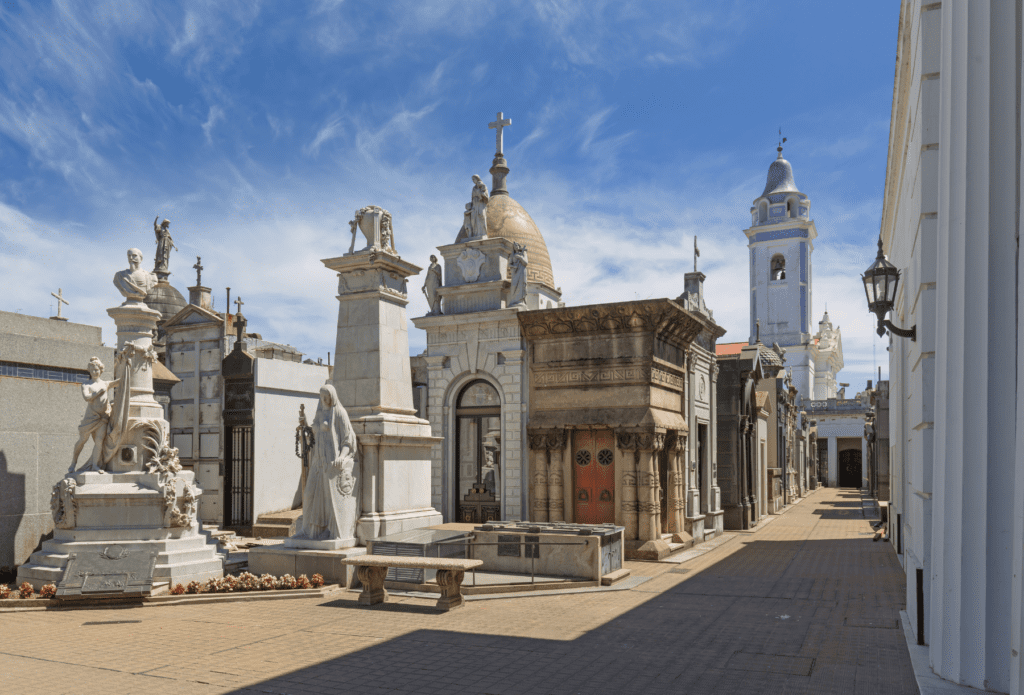 Mausoleums in Recoleta Cemetery in Buenos Aries, Argentina. 