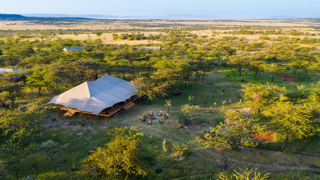 ariel view of Mara expedition camp
