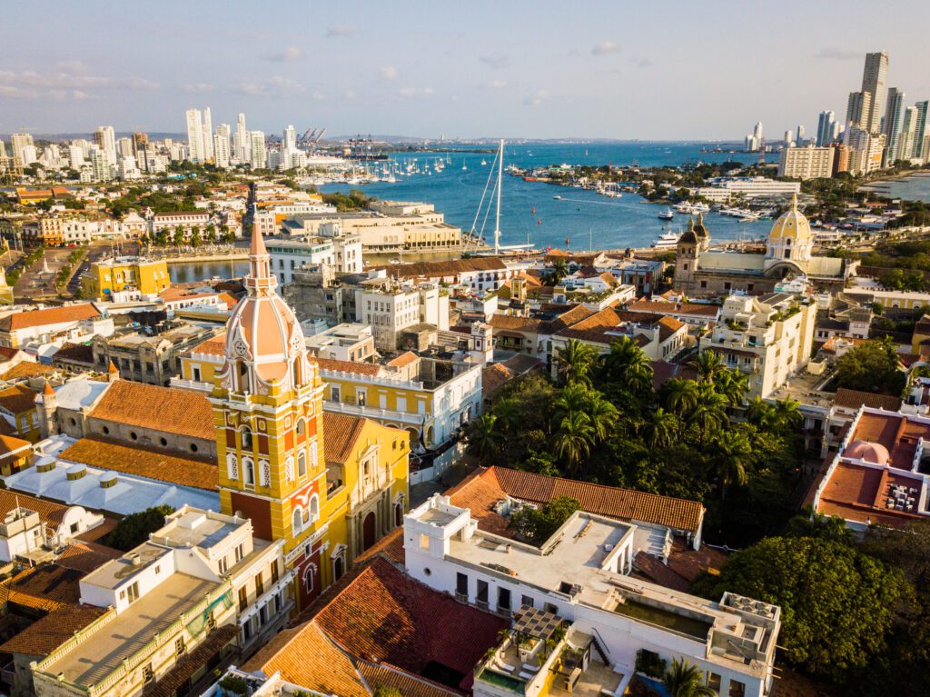 Aerial View of the city of Cartagena 