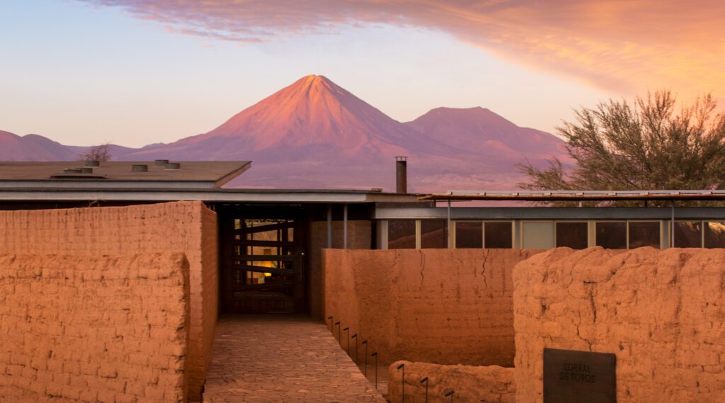 Tierra Atacama Hotel is backdropped by sweeping views of Licancabur Volcano.