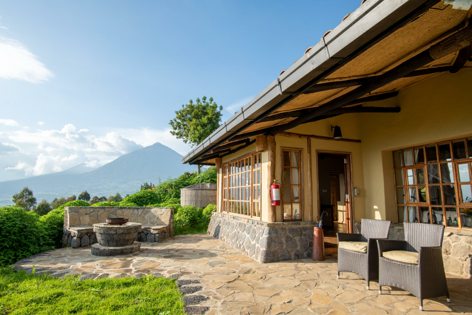 Virunga Lodge view and outside area