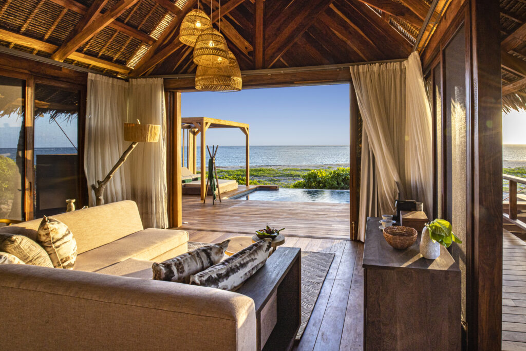 Take in views of the Mozambique coast from your sea-facing pool villa at Banyan Tree on Ilha Caldeira. Can you think of a better spot for sunset?