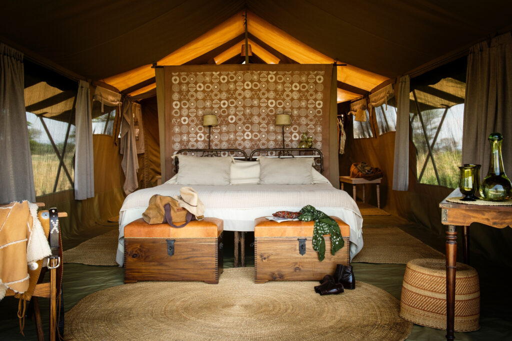 Serengeti Safari Camp is a luxurious six-tent, mobile camp that moves a handful of times each year. Image courtesy of Nomad Tanzania