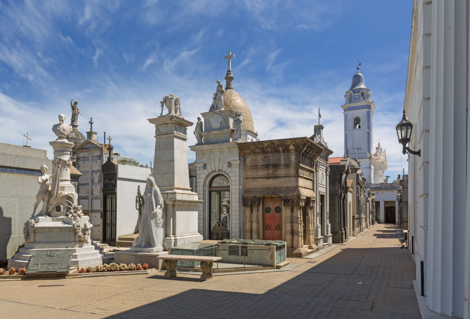 Marble mausoleums and statues