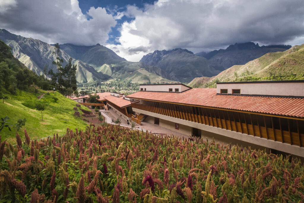 The Explora Lodge and mountain view.