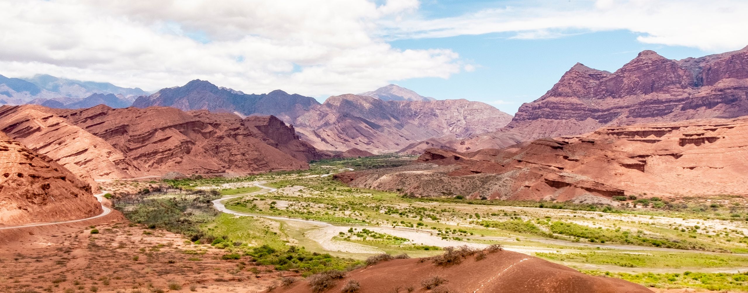 The red hilly landscape of Argentina's Cafayete
