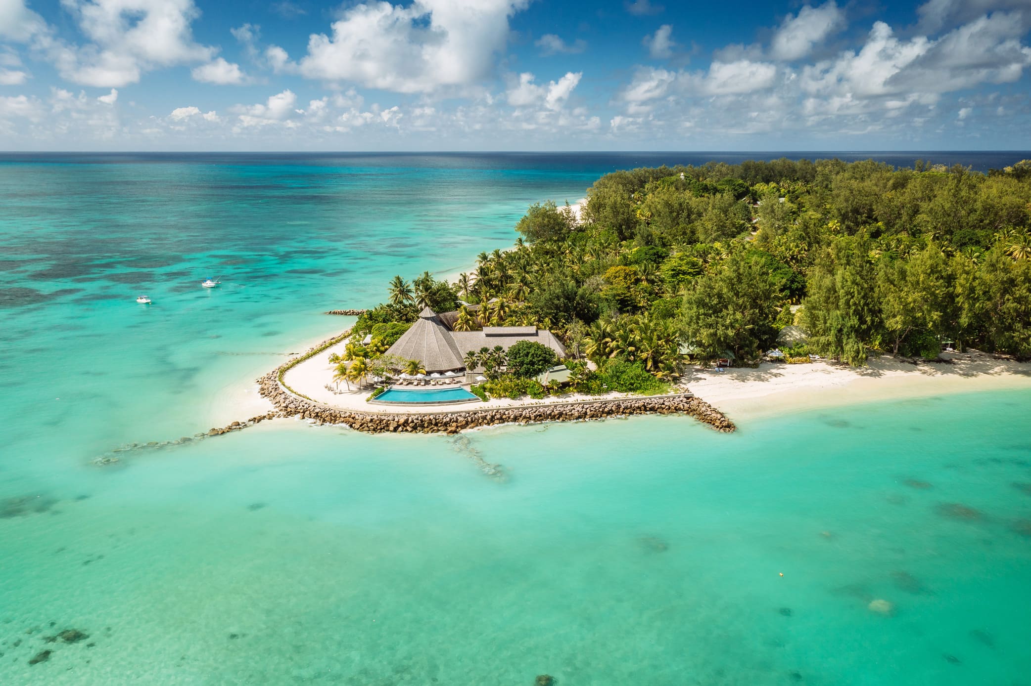Luxury resort on Denis Island featured in our guide as a tranquil Seychelles beach getaway with unparalleled privacy and natural beauty.