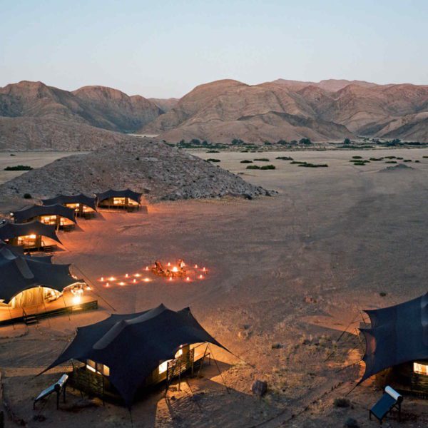 Plan your Trip, Hoanib Valley Camp Namibia Aerial View of Camp on this Southern Africa safari