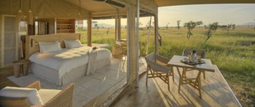 Finding the right permanent tented camp means more structures, bedding, and amenities on this Africa migration luxury safari