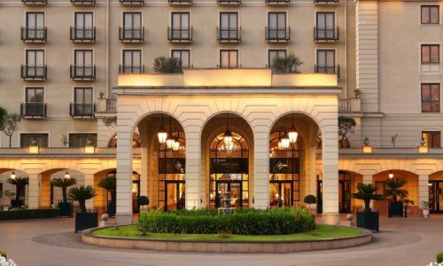 grand entrance into the luxury and grand resort of Sheraton in Addis Ababa