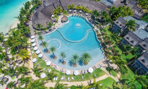 aerial view of the pool at lux* belle mare