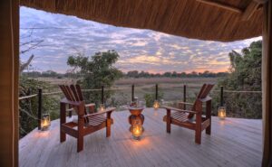 Lion Camp, Zambia, at sunset